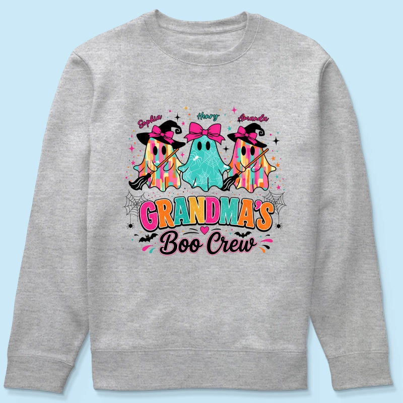 Grandma's Boo Crew Cute Bow Ghost - Personalized Shirt - Gift for Grandma