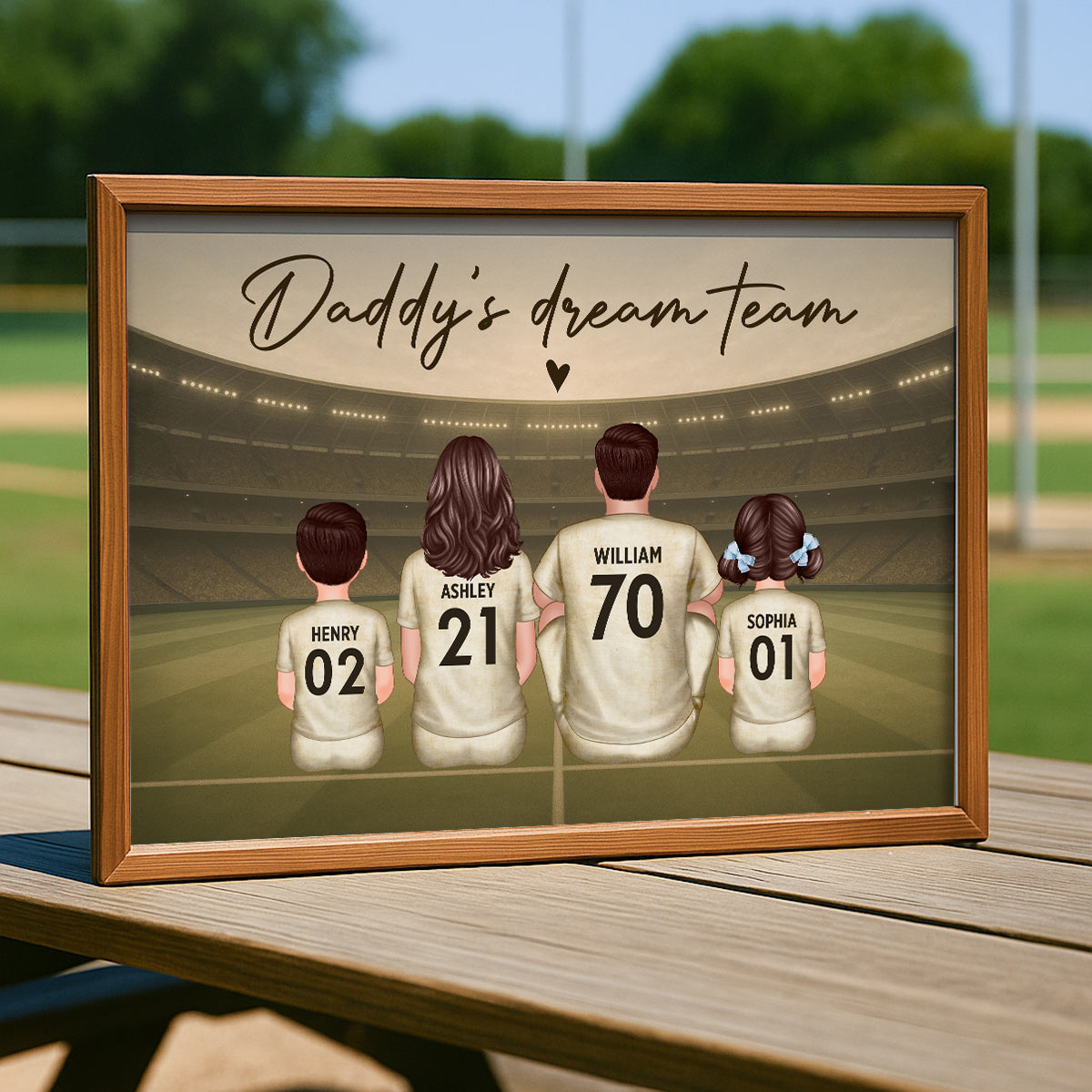 Retro Vintage Soccer Daddy's Dream Team Personalized Poster, Gift For Dad