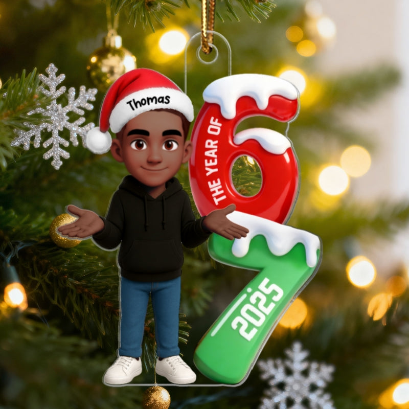 3D Effect 67 Six Seven 2025 Slang Christmas - Personalized Acrylic Ornament - Funny Christmas Gift For Teen, Grandkid, Gen Alpha