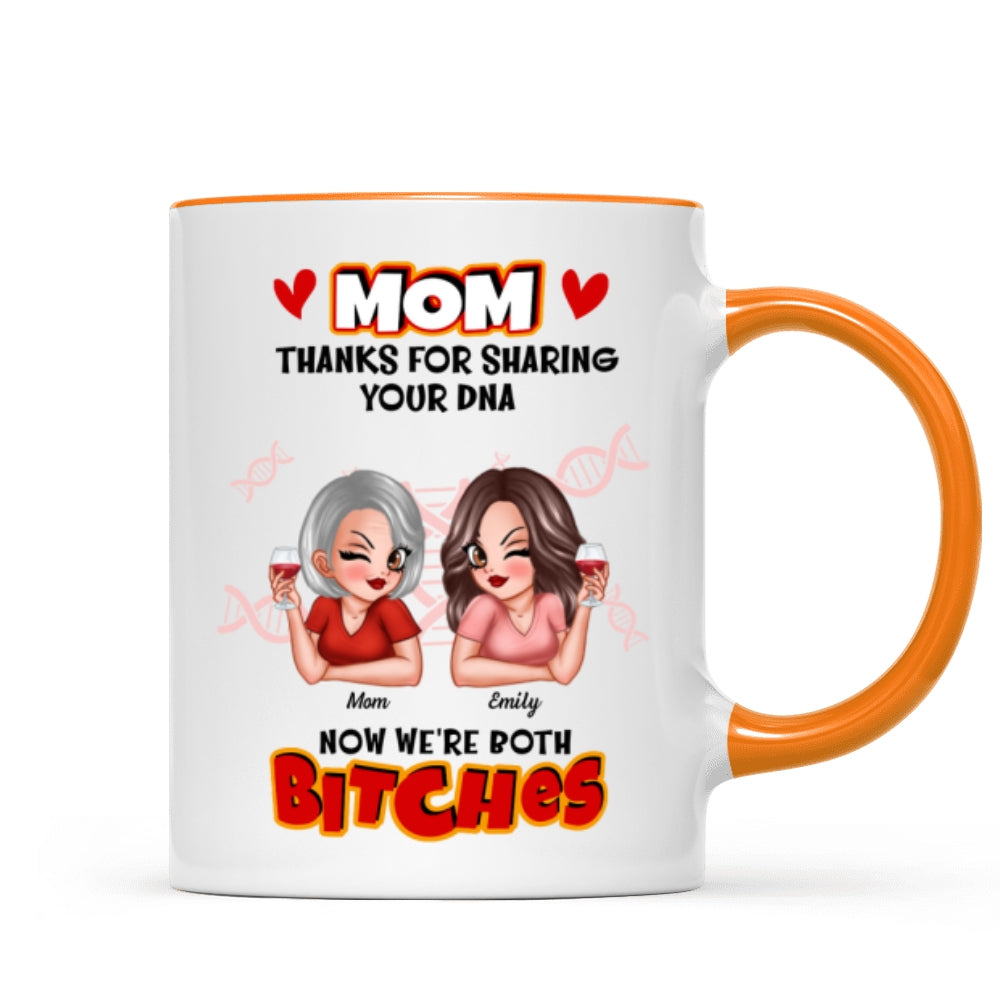 Thank You For Sharing Your DNA - Personalized Mug - Funny Mother's Day Gift For Mom From Daughter