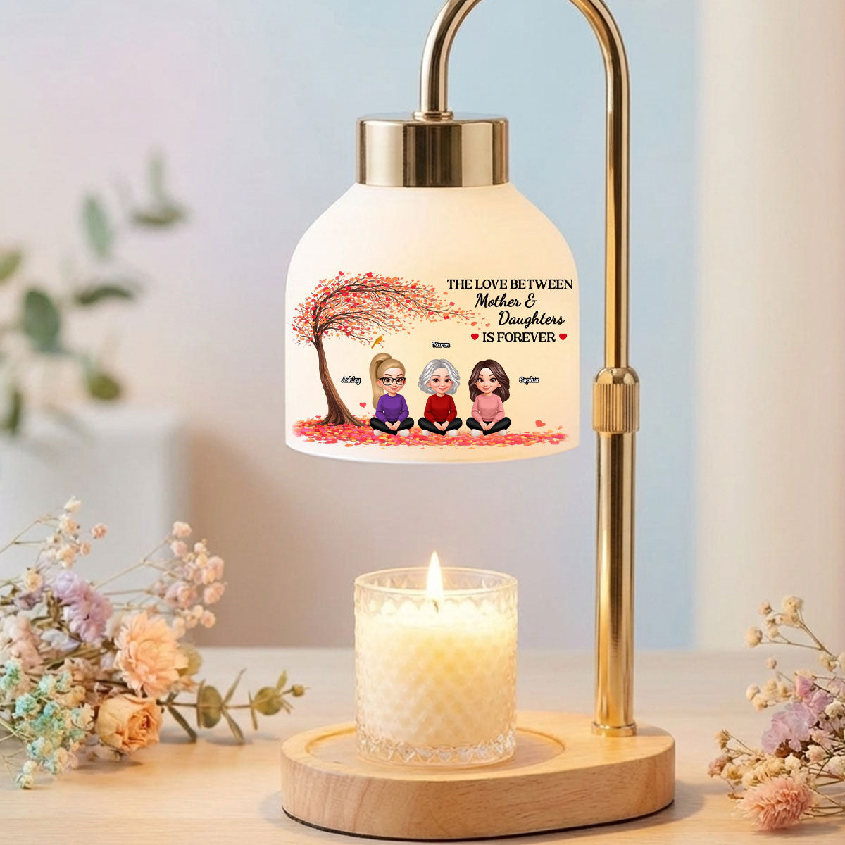 The Love Between Mother And Daughters Is Forever - Personalized Candle Warmer Lamp - Gift For Mom