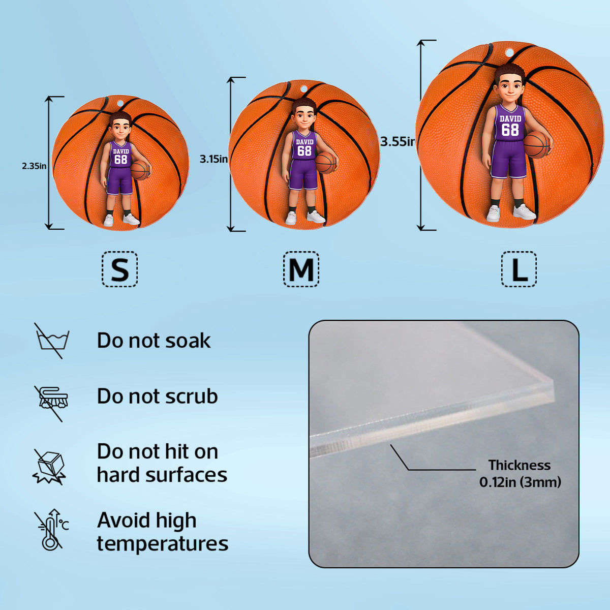 Basketball Senior Keepsake - Personalized Acrylic Keychain - Graduation Gift For Daughter, Son Graduates, Class of 2026