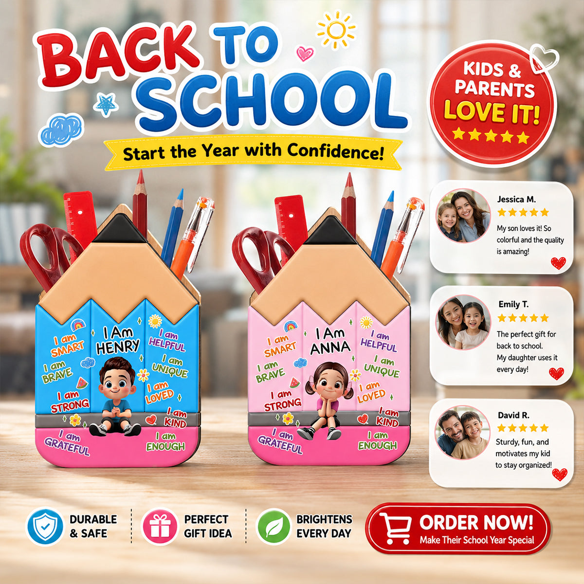 Learning Starts Today Kids - Personalized Pencil Holder - Back To School Gift For Kids