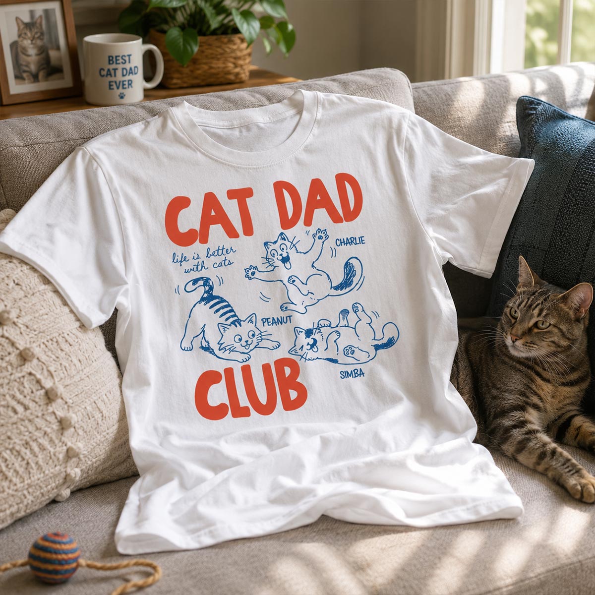 Funny Cat Dad Club - Personalized Shirt - Father's Day Gift for Cat Dad