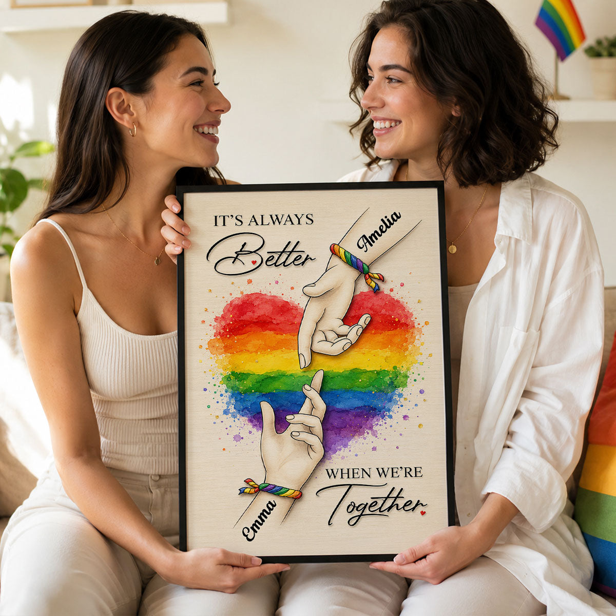 It's Always Better When We're Together - Personalized Poster - Gift For Couple, Happy Pride Month