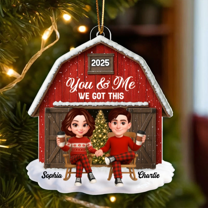 Couple We Got This Rustic Farmhouse - Personalized Acrylic Ornament - Christmas Gift for him, for her