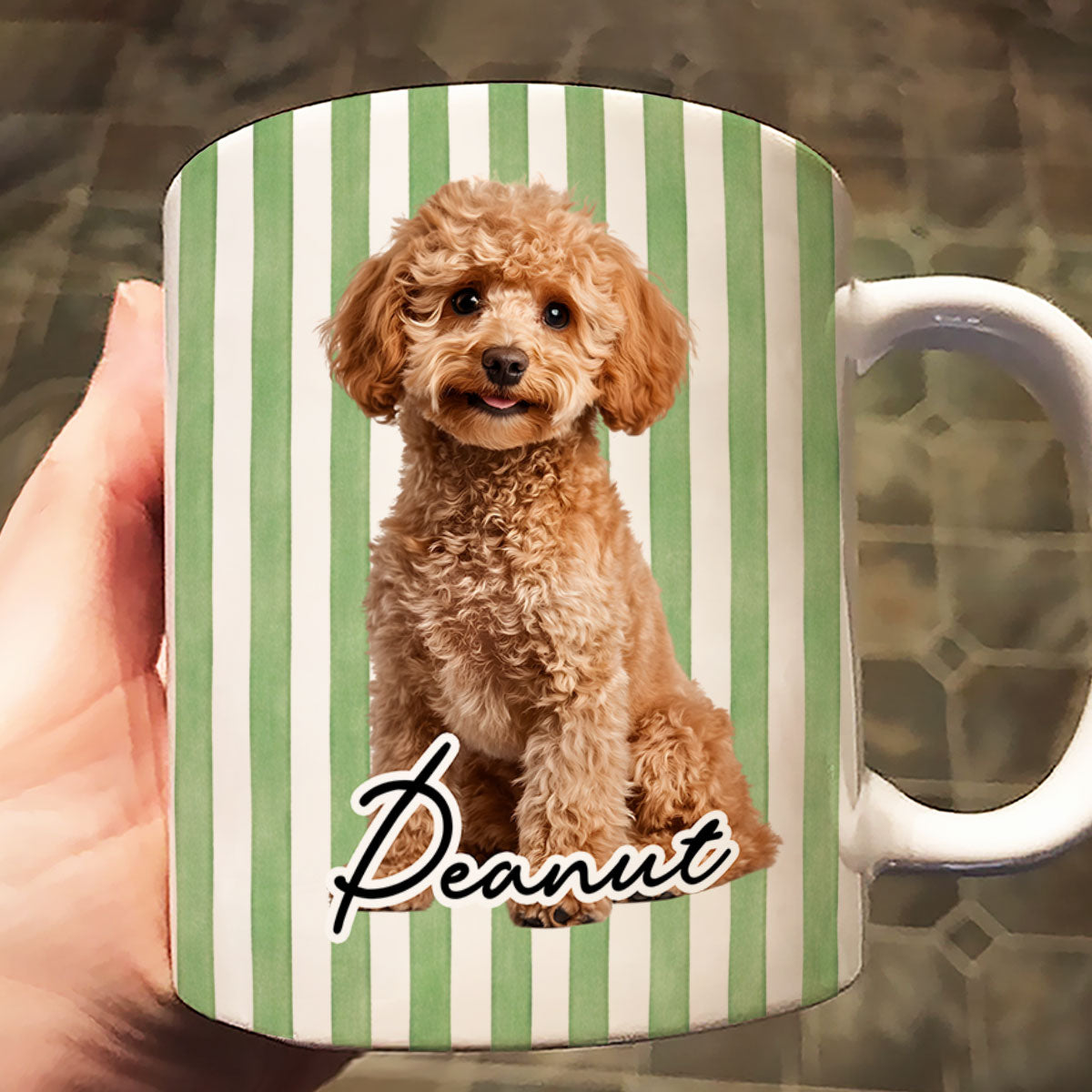 Pet With Classic Stripes Pattern Upload Photo - Personalized Mug - Gift For Dog Lovers, Cat Lovers