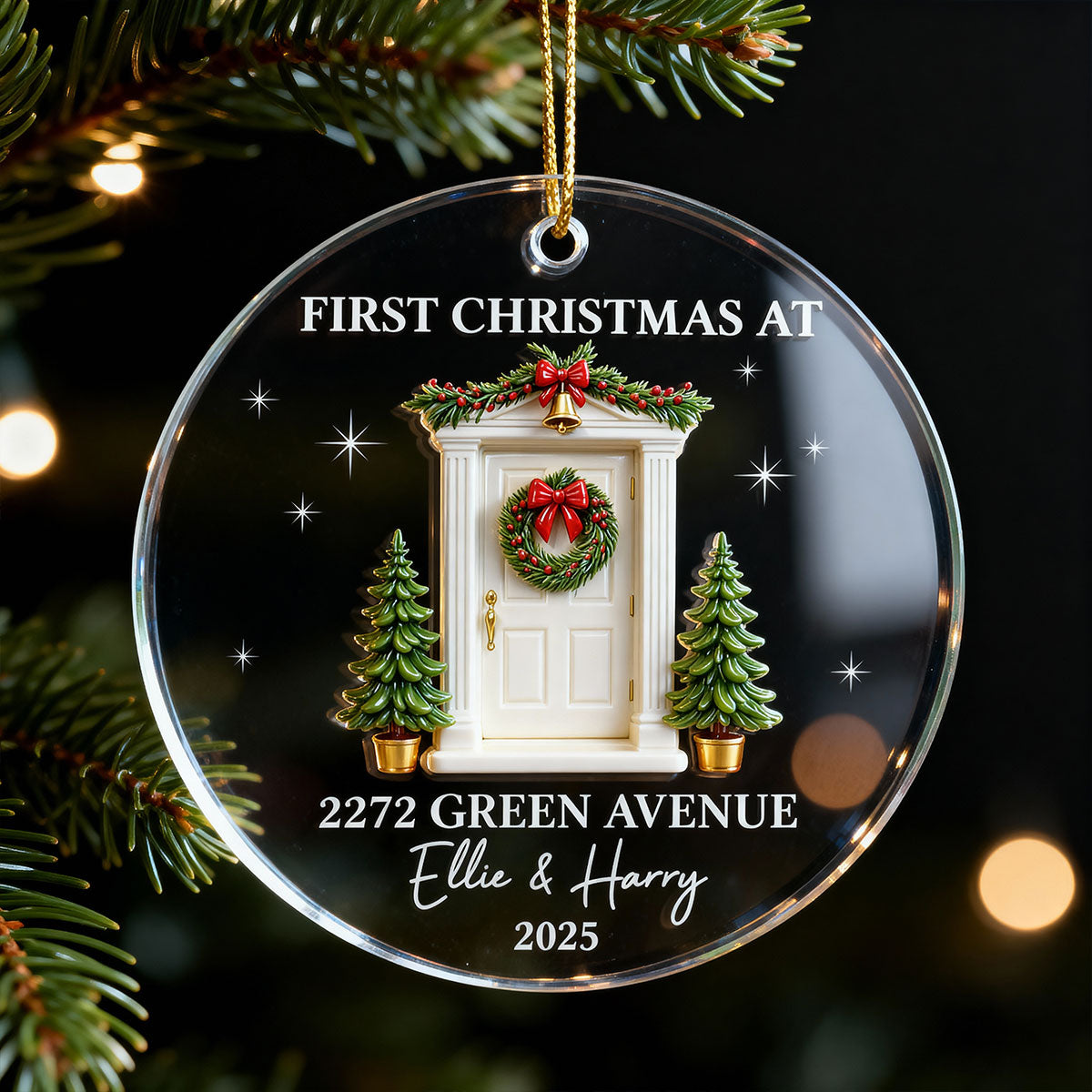 First Christmas New Home 3D Effect - Personalized Acrylic Ornament - New Home Decor