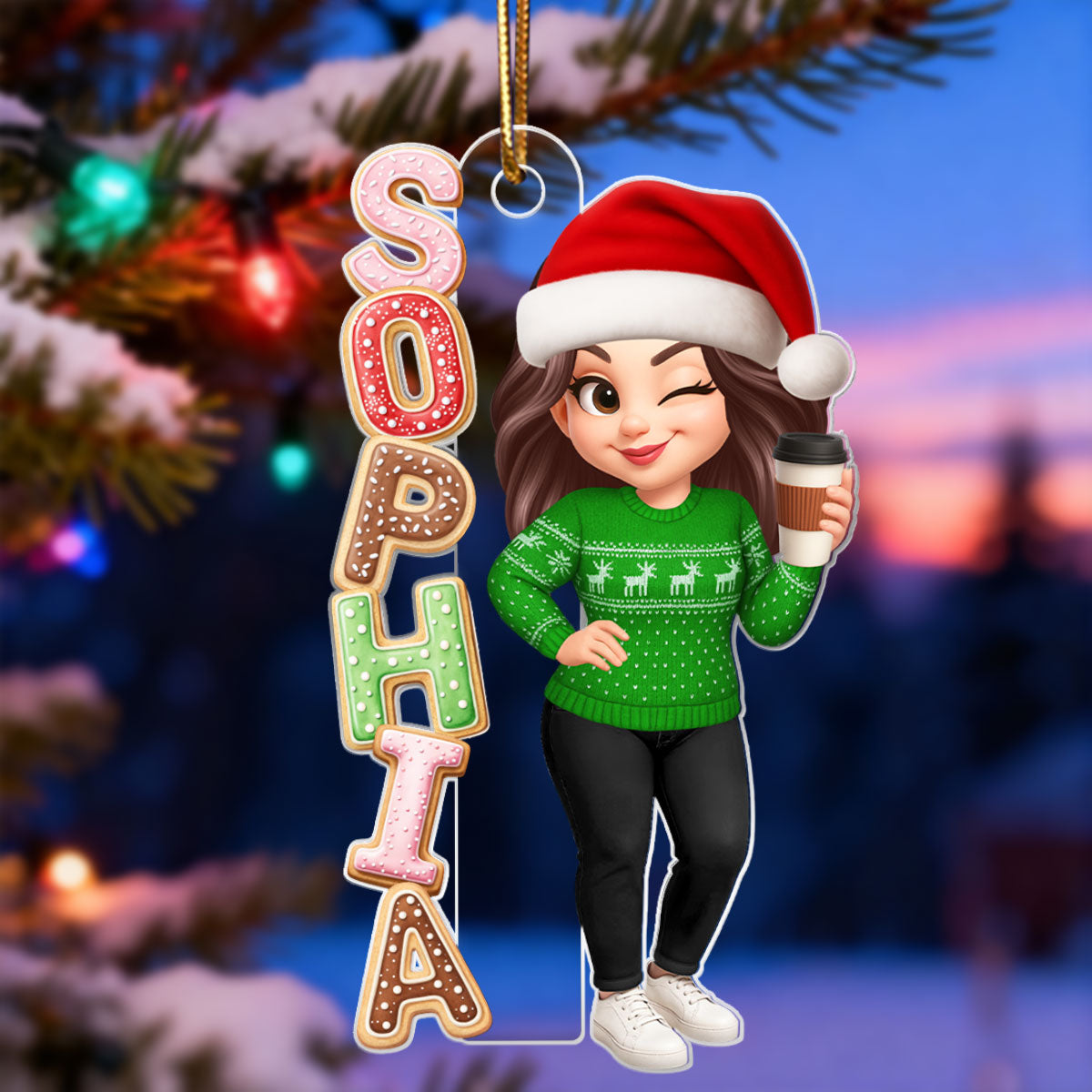 Cookies Alphabet Custom Name - Personalized Acrylic Ornament - Christmas Gift for Loved Ones