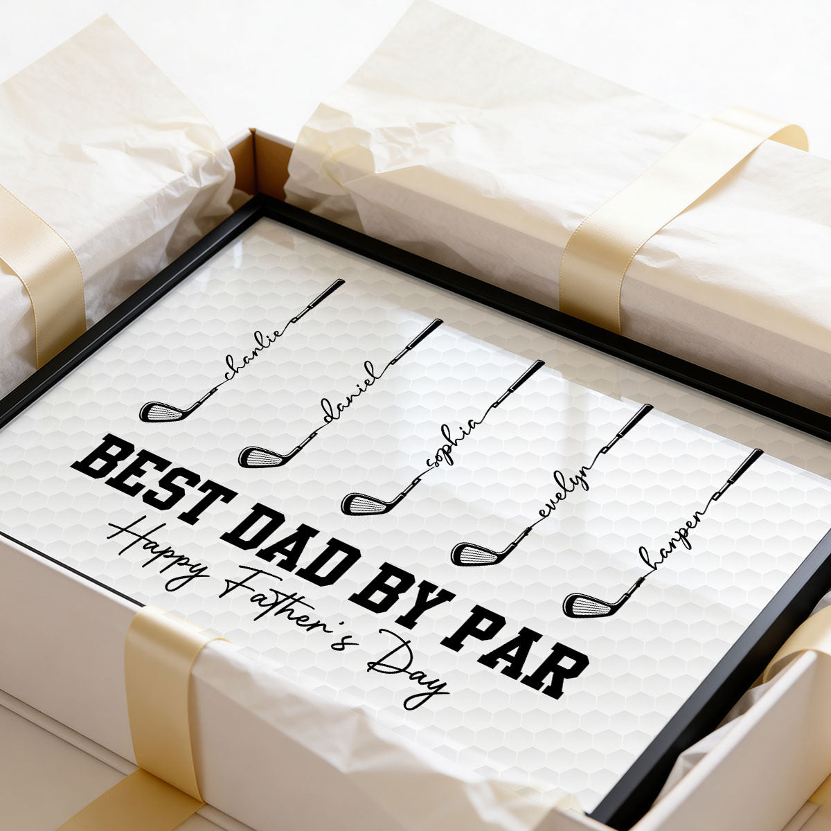 Golf Best Dad Grandpa By Par - Personalized Poster - Father's Day Gift For Dad, Grandpa