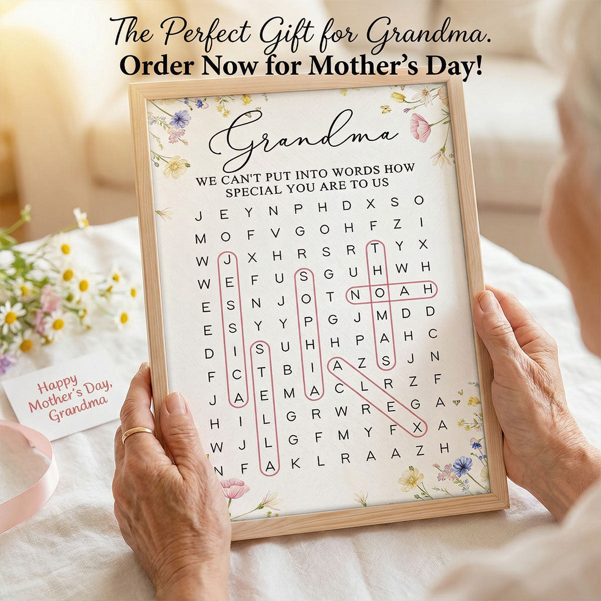 Grandma Word Search Puzzle We Can't Put Into Words How Special You Are - Personalized Poster - Mother's Day Gift For Grandma