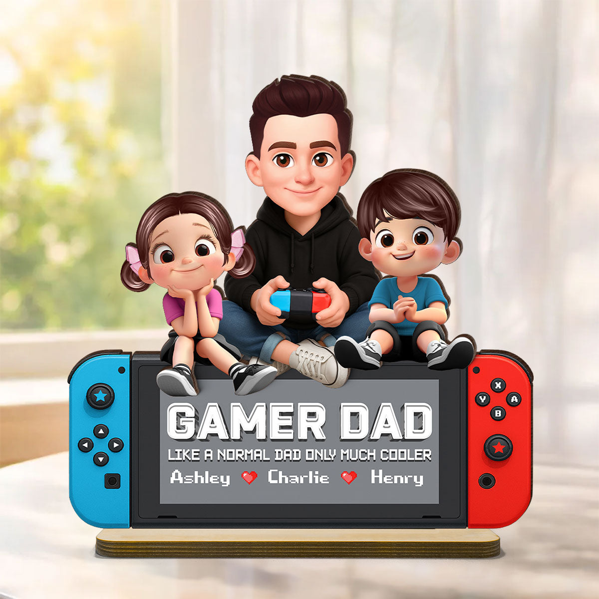 Legend Gamer Dad Much Cooler - Personalized 2-Layered Wooden Plaque -  Gift For Dad, Husband, Gamers