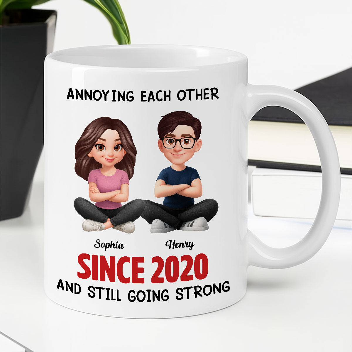 Old Funny Couple Annoying Each Other and Still Going Strong - Personalized Mug - Christmas Gift for him, for her