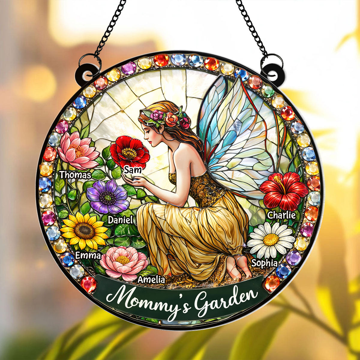 Mommy's Fairy Garden - Personalized Suncatcher - Heartfelt Mother's Day Gift for Grandma, Mom