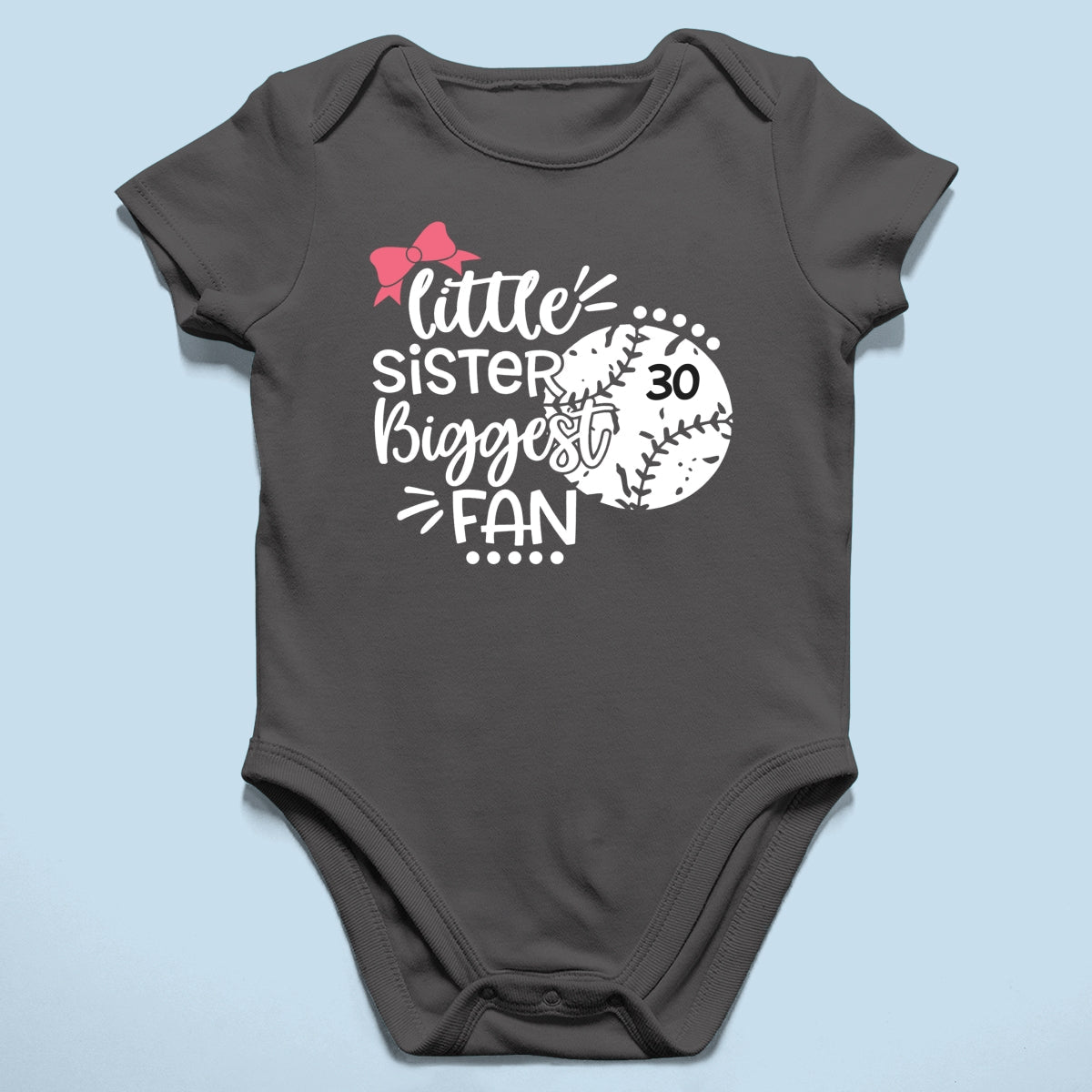 Little Sister Little Brother Biggest Fan - Personalized Kid Shirt - Baseball Little League Game Day Dark Color Shirt