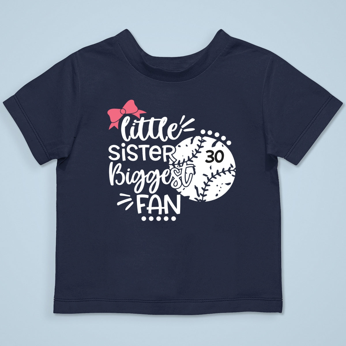 Little Sister Little Brother Biggest Fan - Personalized Kid Shirt - Baseball Little League Game Day Dark Color Shirt