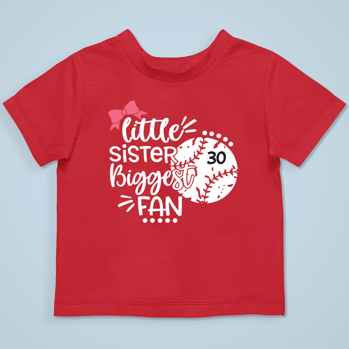 Little Sister Little Brother Biggest Fan - Personalized Kid Shirt - Baseball Little League Game Day Dark Color Shirt
