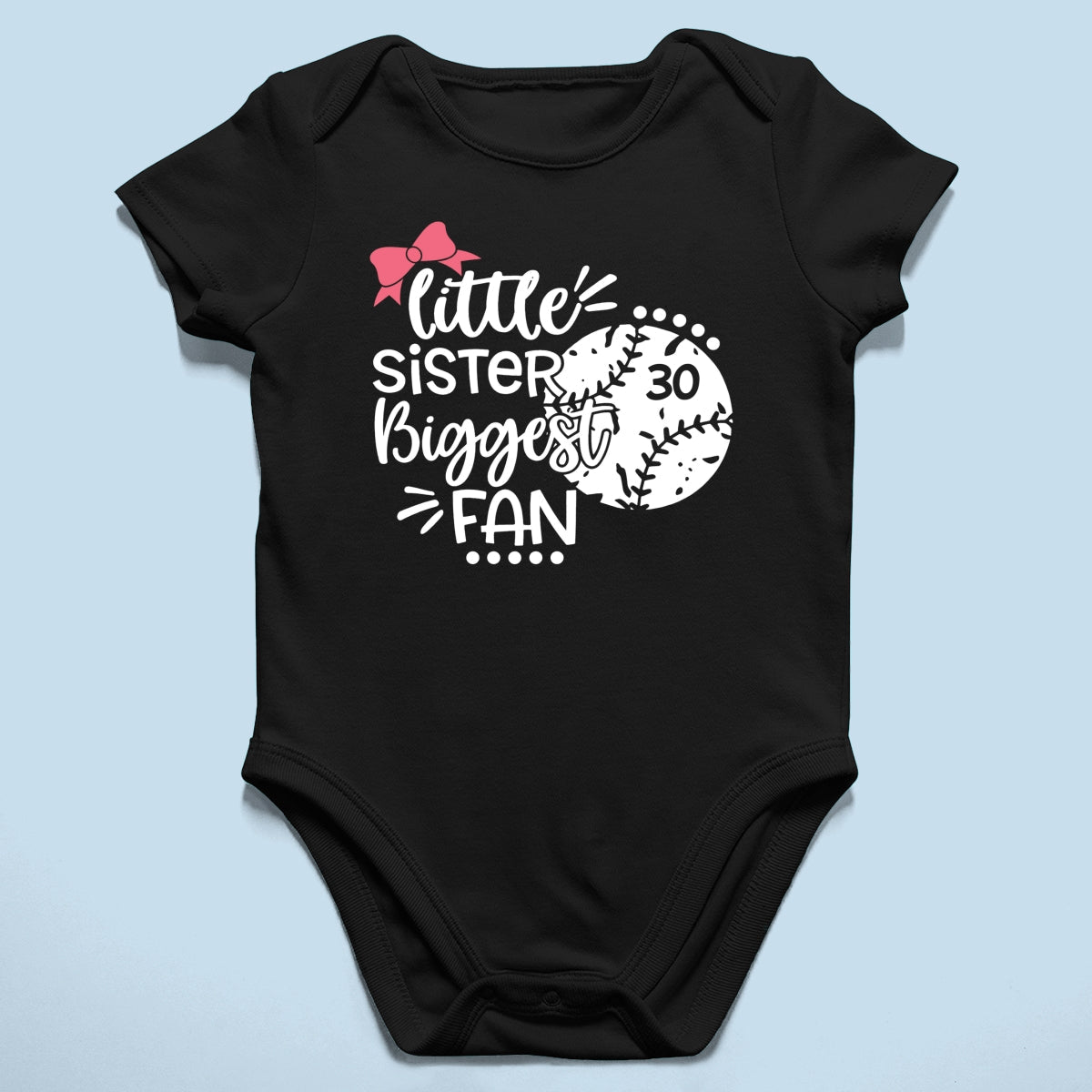 Little Sister Little Brother Biggest Fan - Personalized Kid Shirt - Baseball Little League Game Day Dark Color Shirt