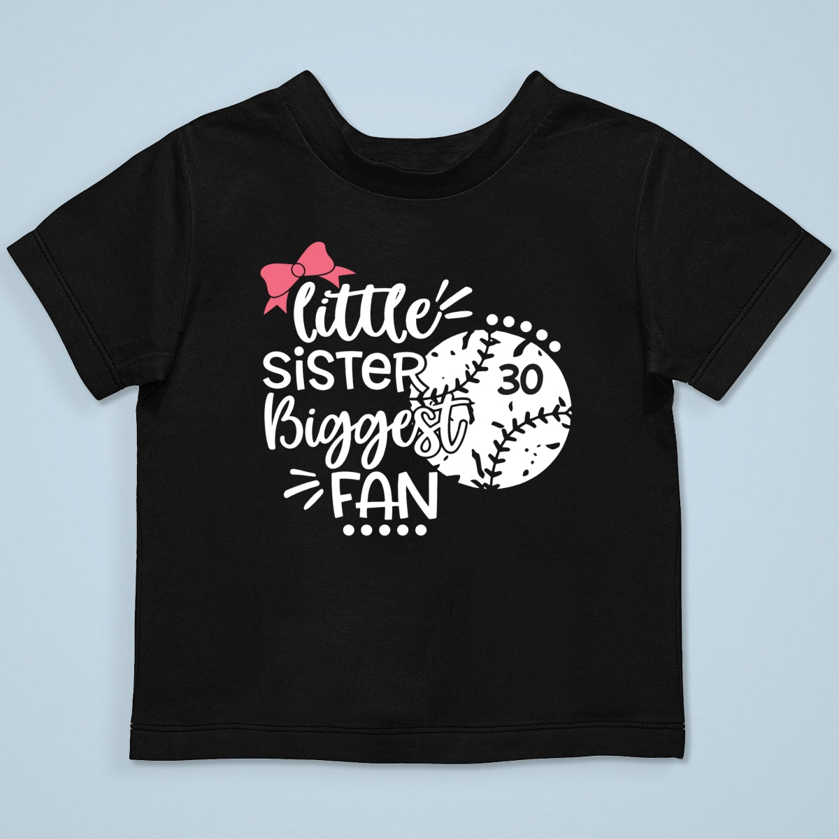 Little Sister Little Brother Biggest Fan - Personalized Kid Shirt - Baseball Little League Game Day Dark Color Shirt