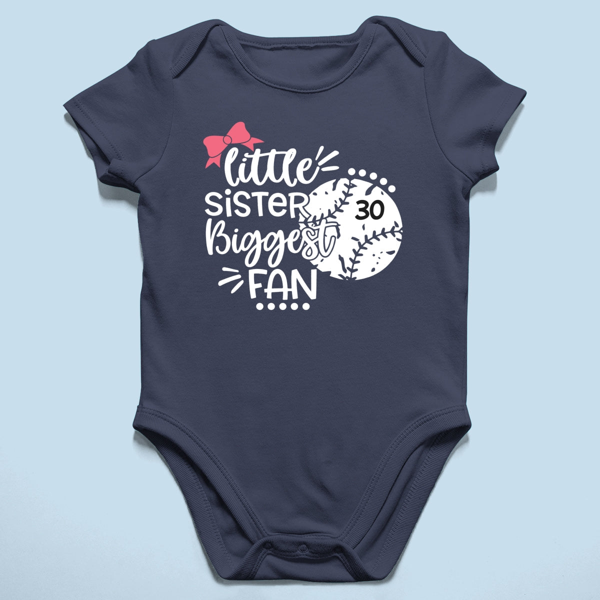 Little Sister Little Brother Biggest Fan - Personalized Kid Shirt - Baseball Little League Game Day Dark Color Shirt
