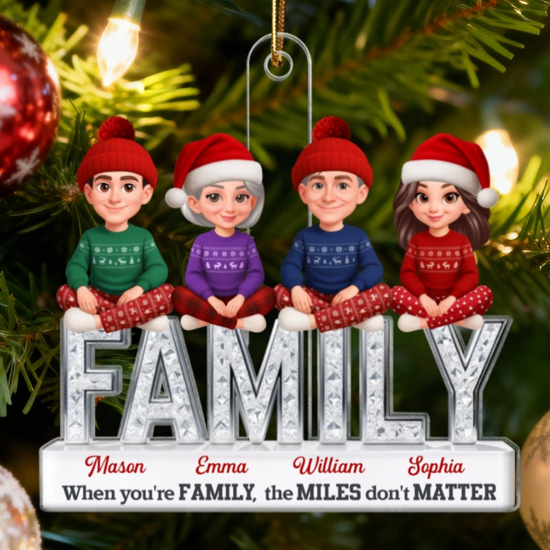 3D Shining Effect Family Forever - Personalized Acrylic Ornament - Christmas Gift For Family