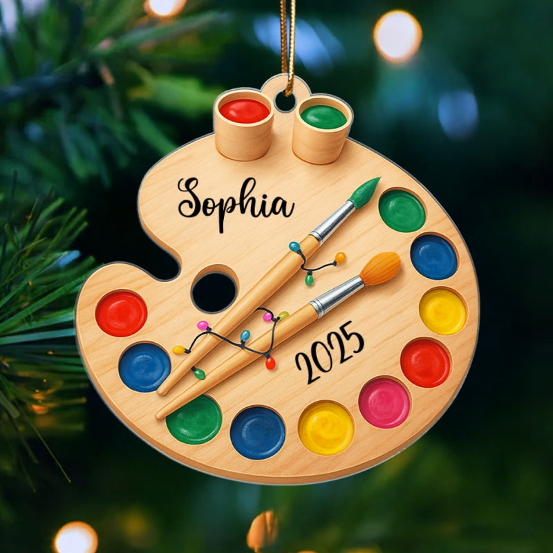 Art From the Heart – Personalized Acrylic Ornament – Sentimental Gift for Painters
