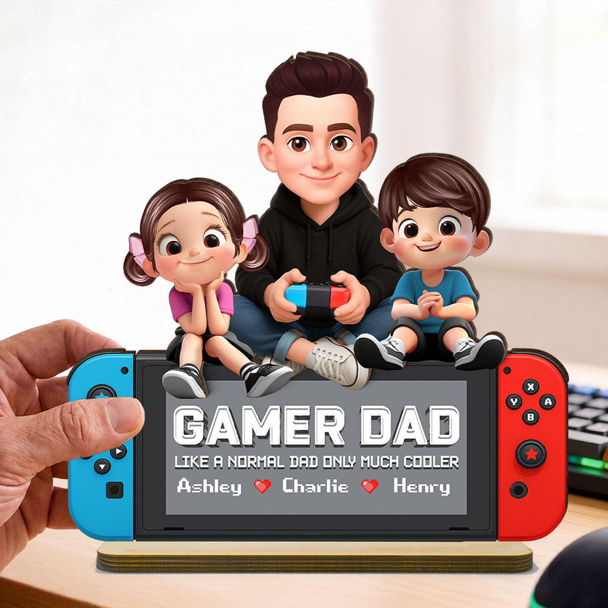 Legend Gamer Dad Much Cooler - Personalized 2-Layered Wooden Plaque -  Gift For Dad, Husband, Gamers