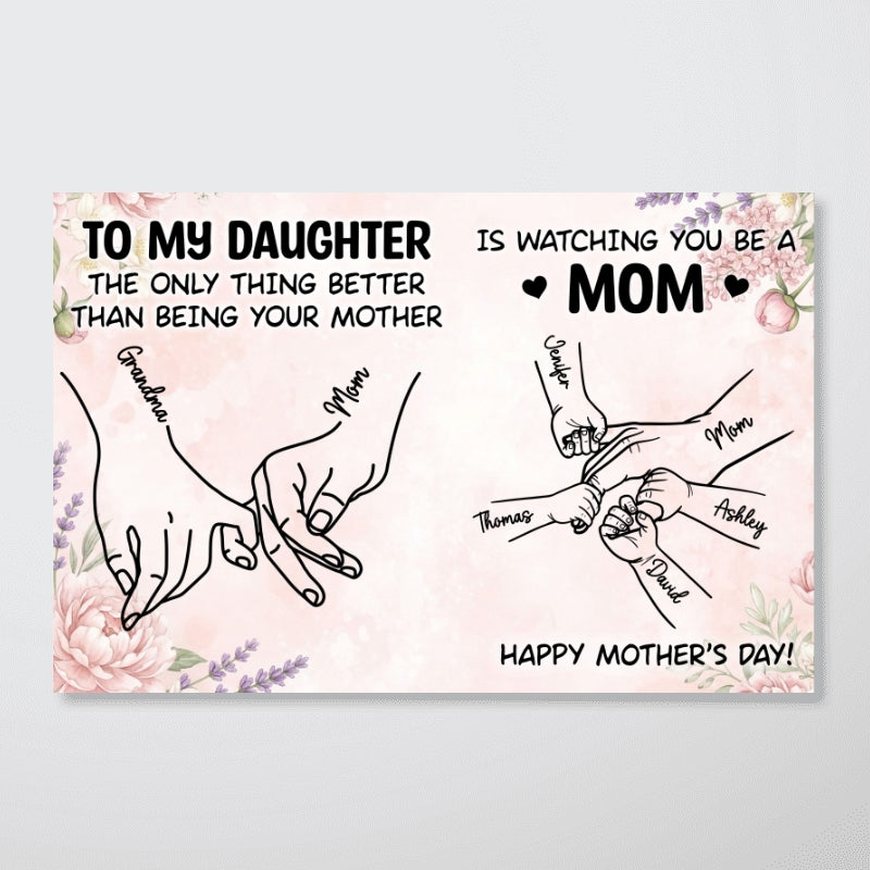 To My Daughter From Mom Holding Hands Custom Kids Names - Personalized Poster - Mother's Day Gift For Daughter