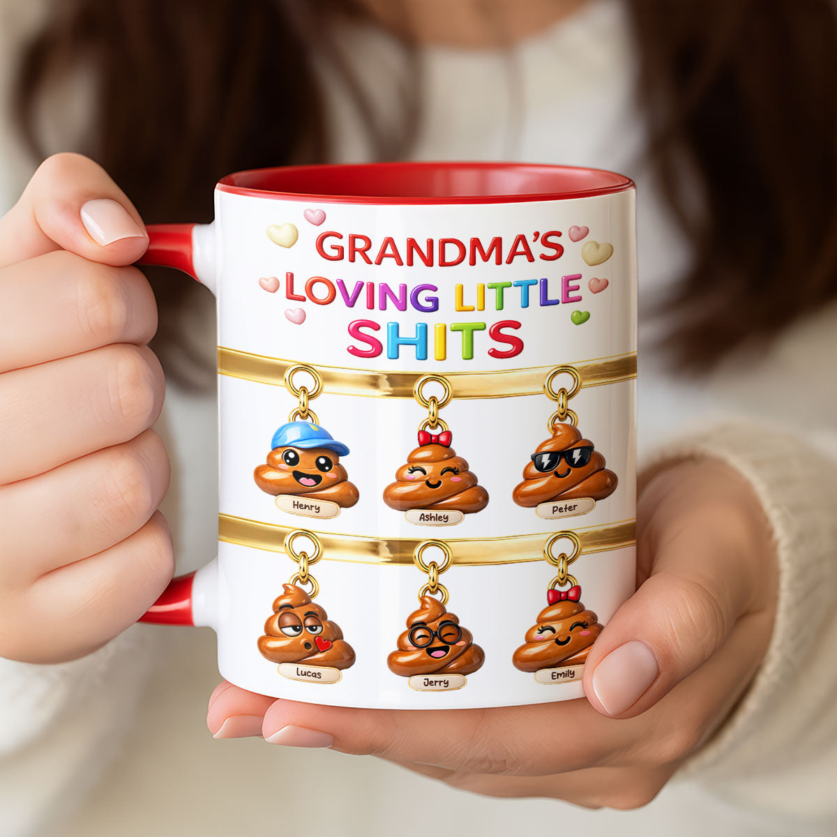 Grandma Mom's Loving Little Shi*t - Personalized Mug - Funny Mother's Day Gift for Grandma, Mom