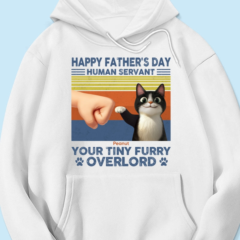 Happy Father's Day Human Servant Cat Dad, Funny Cute Cartoon Cats Personalized Shirt