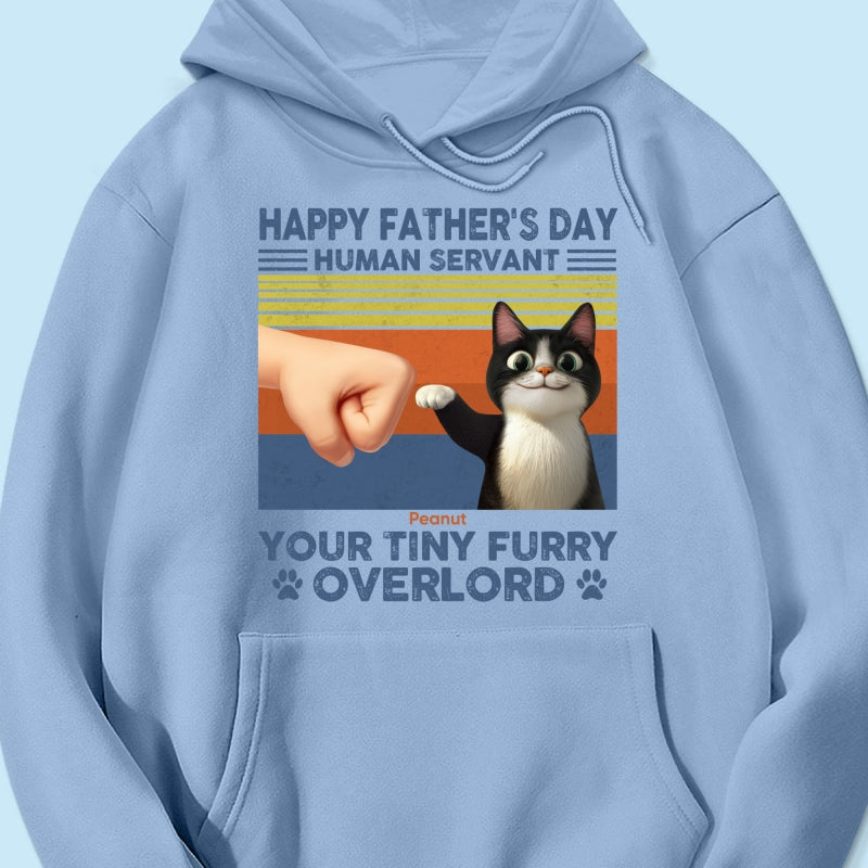 Happy Father's Day Human Servant Cat Dad, Funny Cute Cartoon Cats Personalized Shirt