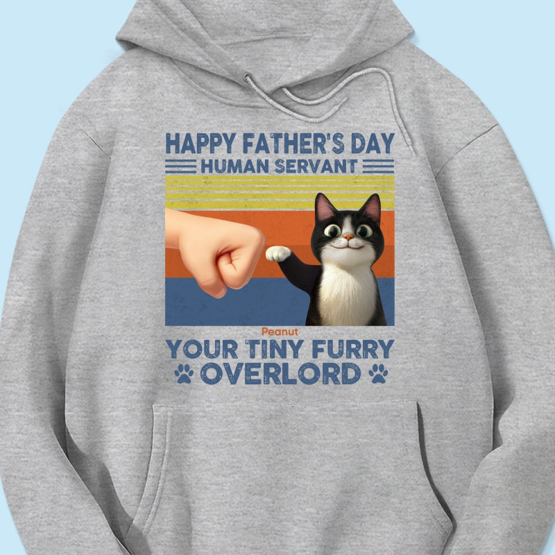 Happy Father's Day Human Servant Cat Dad, Funny Cute Cartoon Cats Personalized Shirt