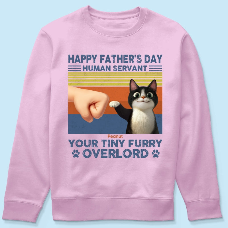 Happy Father's Day Human Servant Cat Dad, Funny Cute Cartoon Cats Personalized Shirt
