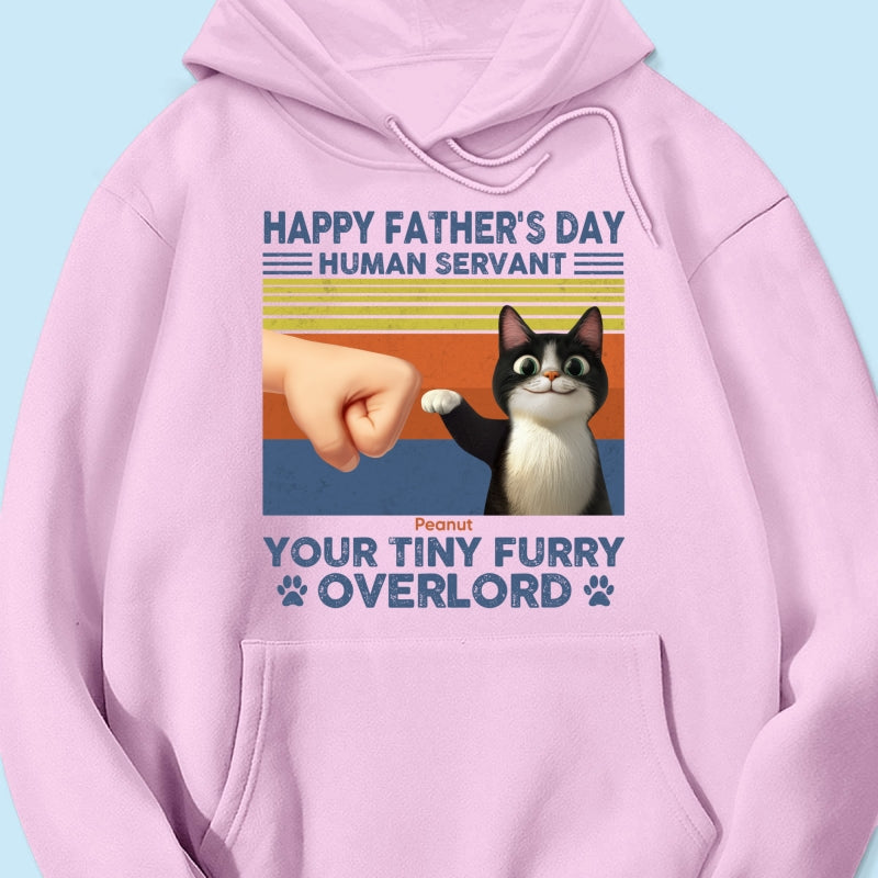 Happy Father's Day Human Servant Cat Dad, Funny Cute Cartoon Cats Personalized Shirt