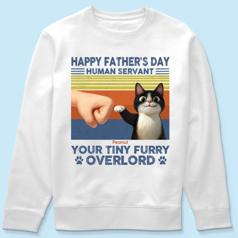 Happy Father's Day Human Servant Cat Dad, Funny Cute Cartoon Cats Personalized Shirt