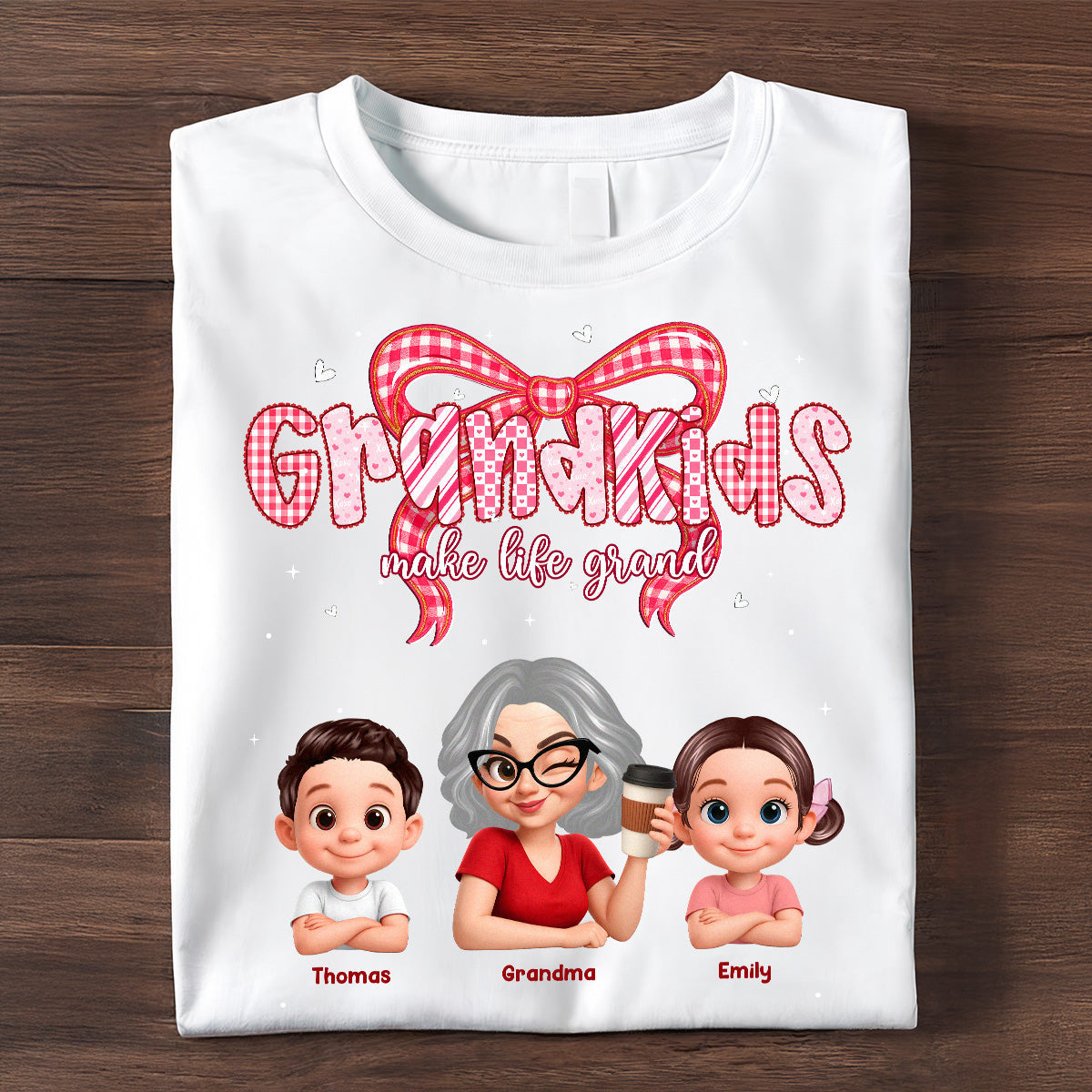 Valentine's Day Grandma Grandkids Make Life Grand - Personalized Shirt - Valentine's Day Gift For Grandma