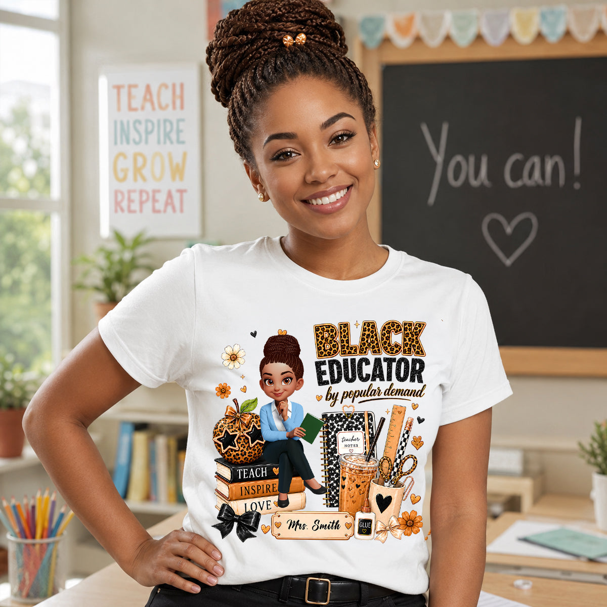 Black Educator by Popular Demand - Personalized Shirt - Back to School Gift for Teacher