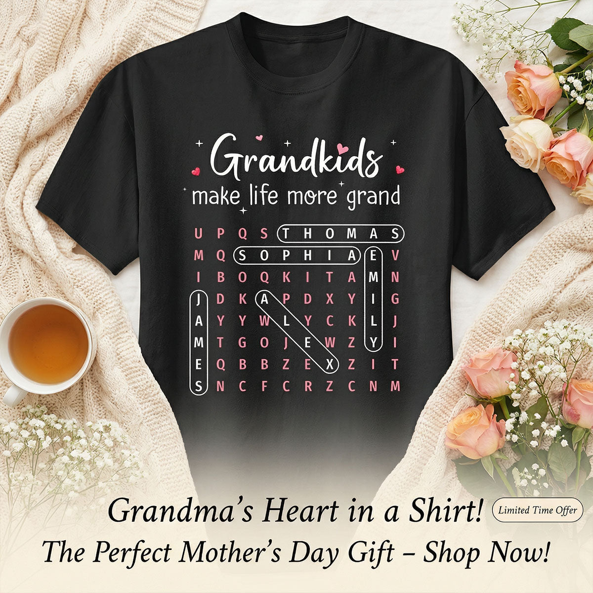 The Greatest Gift You Ever Know Word Search Puzzle Art - Personalized Shirt - Gift For Grandma