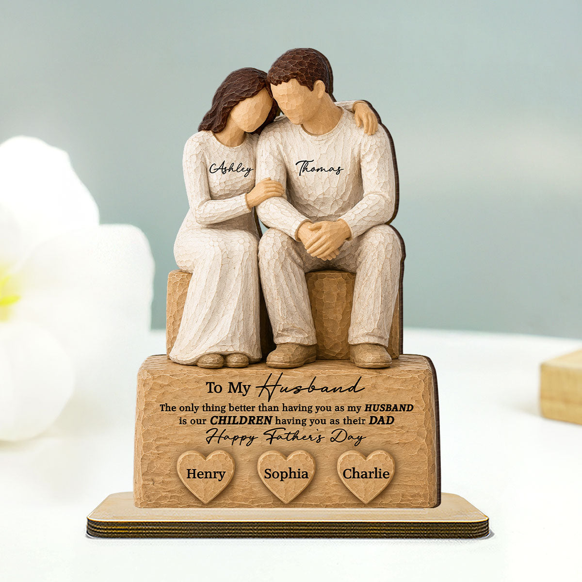 Sentimental Rustic To My Husband The Only Thing - Personalized 2-Layered Wooden Plaque - Heartfelt  Gift For Husband, Dad