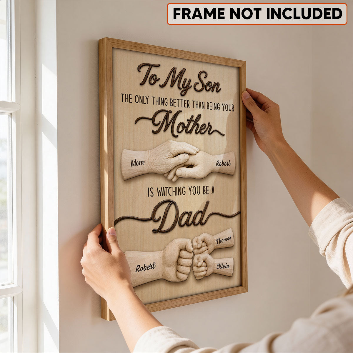 Rustic Sentimental To My Son Watching You Be A Dad From Mom - Personalized Poster - Father's Day Gift For Son