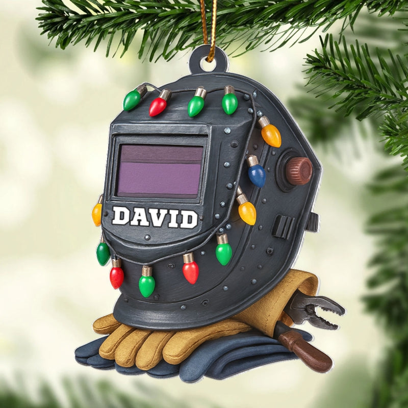 Forged in Fire & Skill – Personalized Acrylic Ornament – Honor Christmas Gift for Welders
