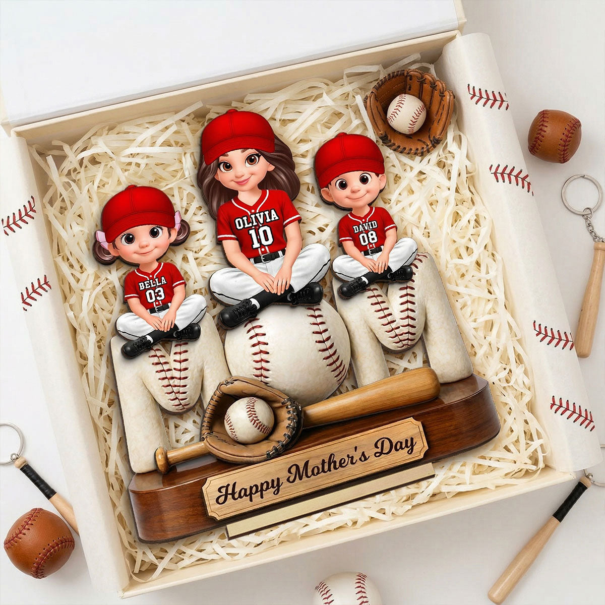 Best Baseball Mom Ever - Personalized 2-Layered Wooden Plaque - Mother's Day Gift For Baseball Mom