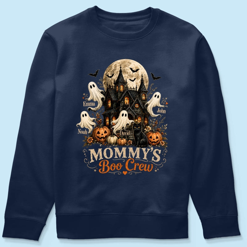 Mommy's Boo Crew Halloween Haunted House - Personalized Shirt - Gift for Mom, Wife