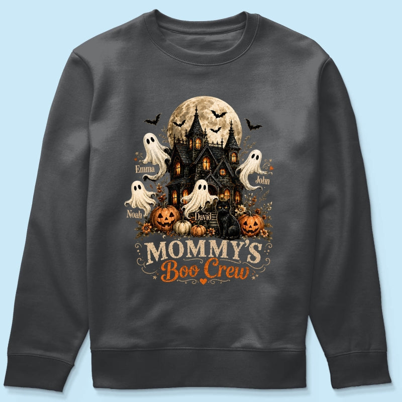 Mommy's Boo Crew Halloween Haunted House - Personalized Shirt - Gift for Mom, Wife