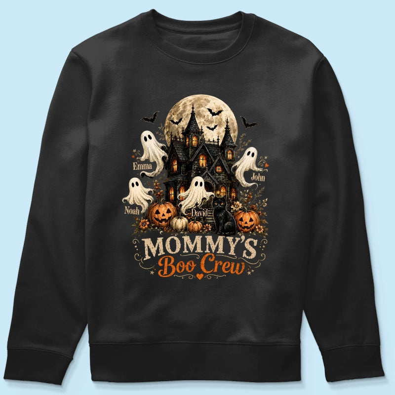 Mommy's Boo Crew Halloween Haunted House - Personalized Shirt - Gift for Mom, Wife