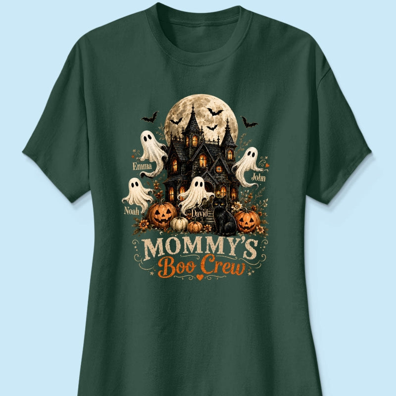 Mommy's Boo Crew Halloween Haunted House - Personalized Shirt - Gift for Mom, Wife