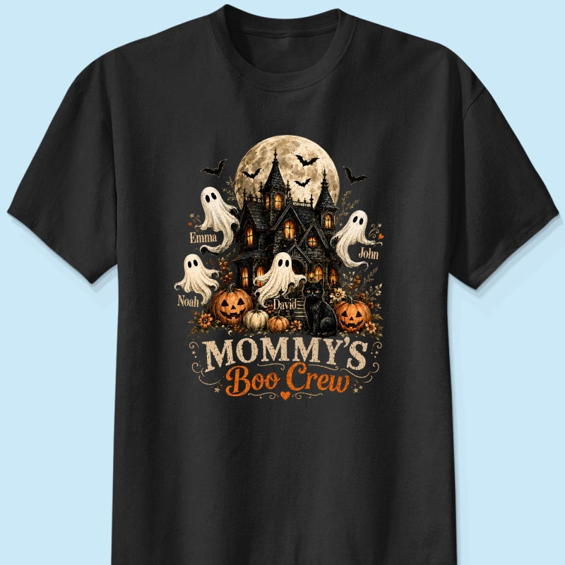 Mommy's Boo Crew Halloween Haunted House - Personalized Shirt - Gift for Mom, Wife