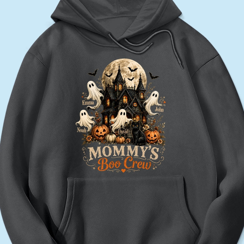 Mommy's Boo Crew Halloween Haunted House - Personalized Shirt - Gift for Mom, Wife