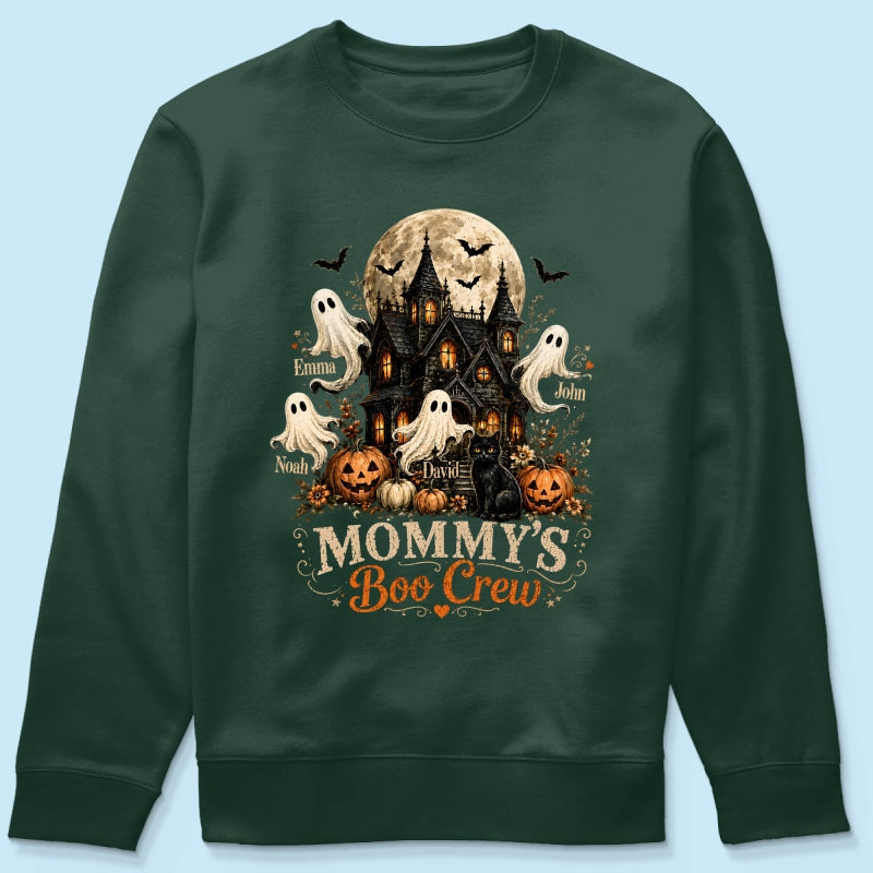 Mommy's Boo Crew Halloween Haunted House - Personalized Shirt - Gift for Mom, Wife
