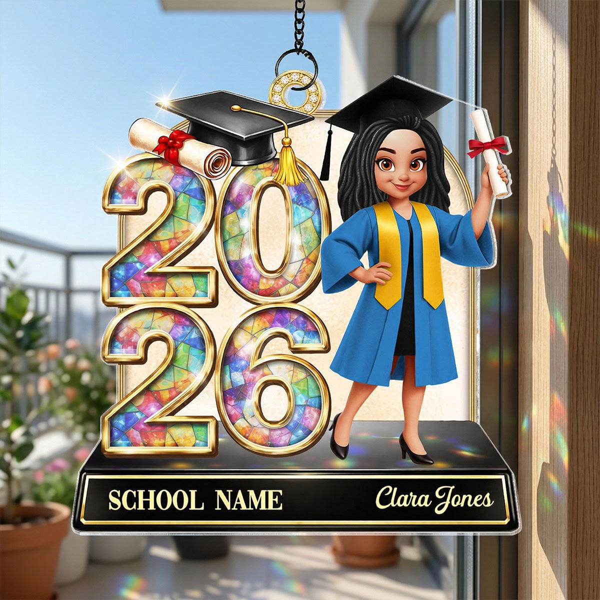 Senior Class Of 2026 2027 Graduate Keepsake 2D Flat - Personalized Suncatcher Ornament - Graduation Gift For Daughter